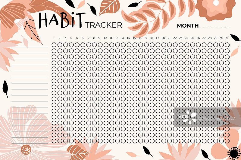 习惯追踪器模板图片素材