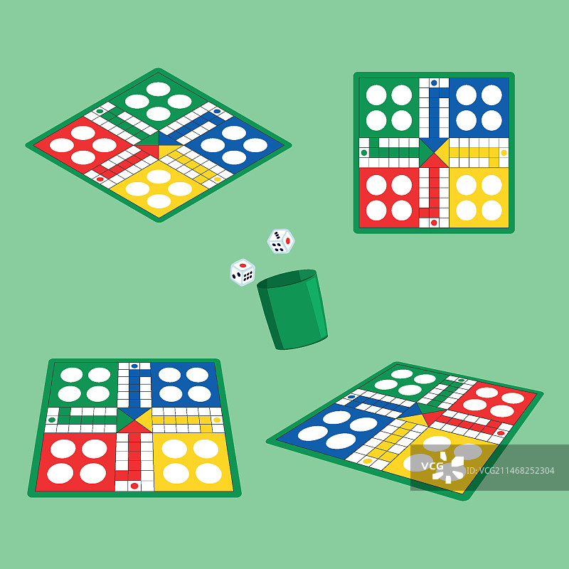 不同视角的飞行棋棋盘游戏图片素材