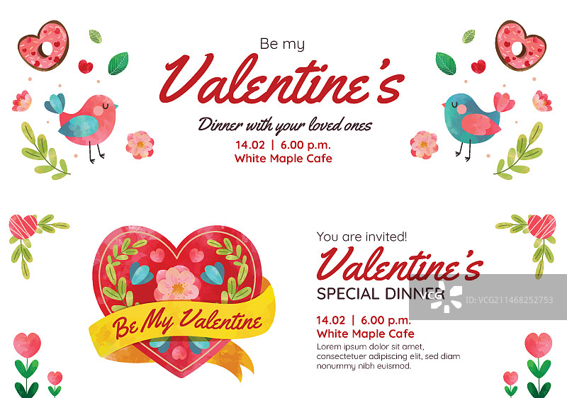 情人节庆祝横幅banner模板图片素材