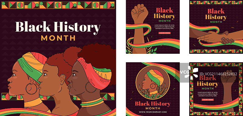 黑人历史月Instagram帖子合集图片素材