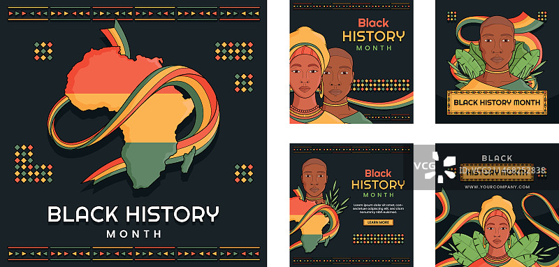 黑人历史月Instagram帖子合集图片素材