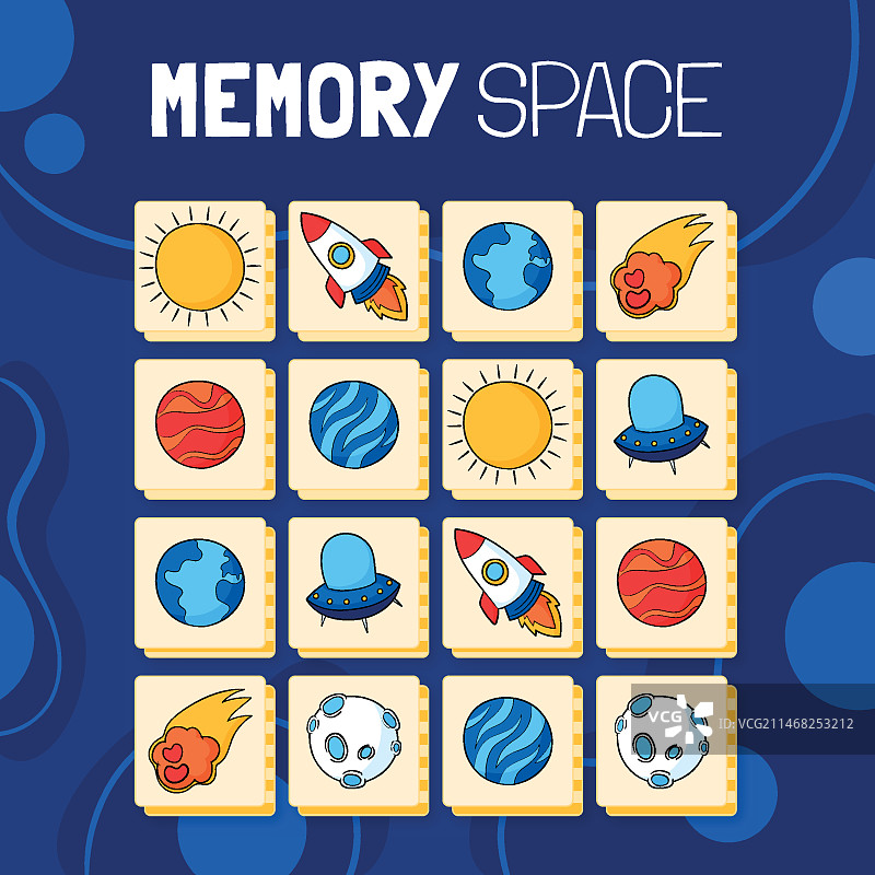 手绘记忆游戏卡片图片素材