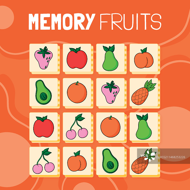 手绘记忆游戏卡片图片素材