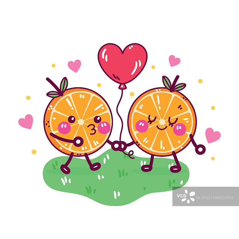 手绘橙色插画图片素材