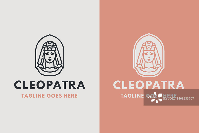 克里奥帕特拉人物logo设计图片素材