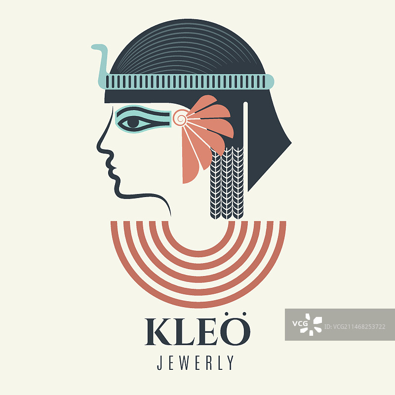 克里奥帕特拉人物logo设计图片素材