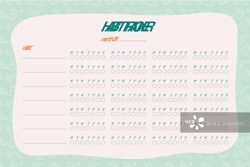 习惯追踪器模板图片素材