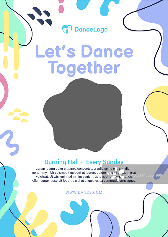 扁平舞蹈表演竖版海报模板图片素材