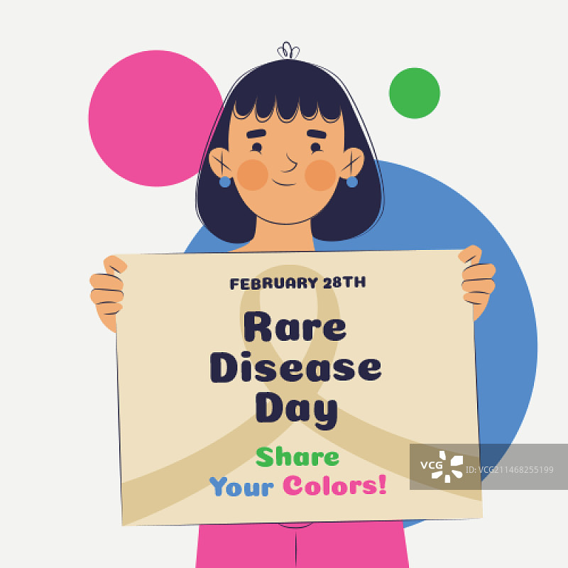 扁平风格罕见病日插画图片素材