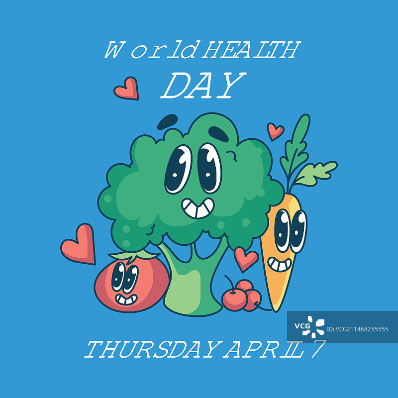 手绘扁平风世界健康日插画图片素材