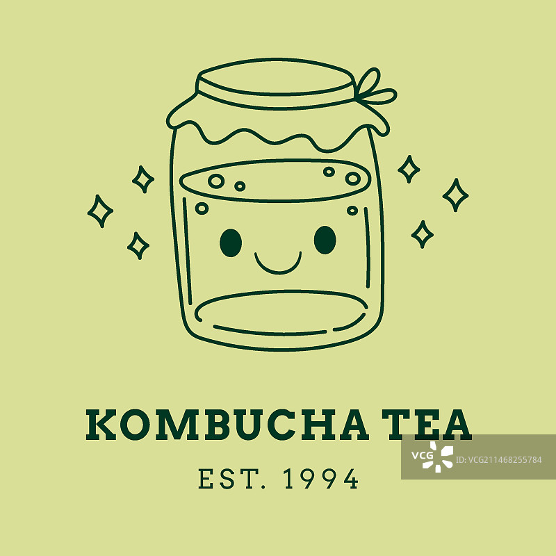 手绘红茶菌Logo设计图片素材