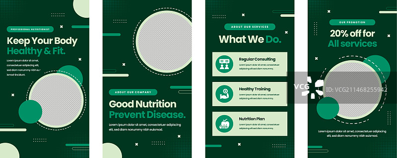 扁平风格营养师职业Instagram快拍图片素材