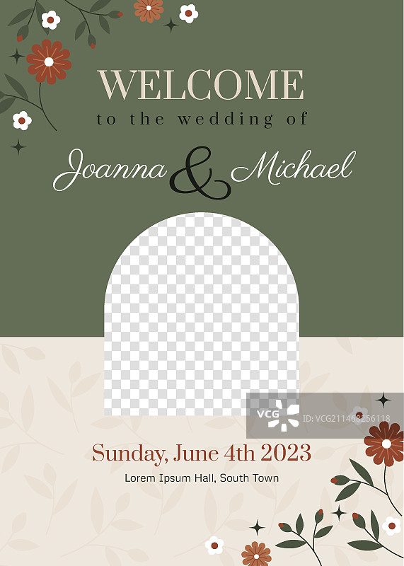 扁平风格婚礼庆典海报模板图片素材