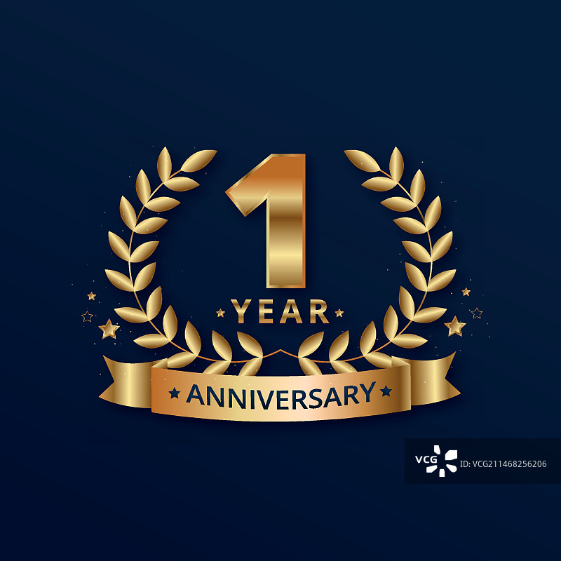 渐变一周年纪念卡模板图片素材