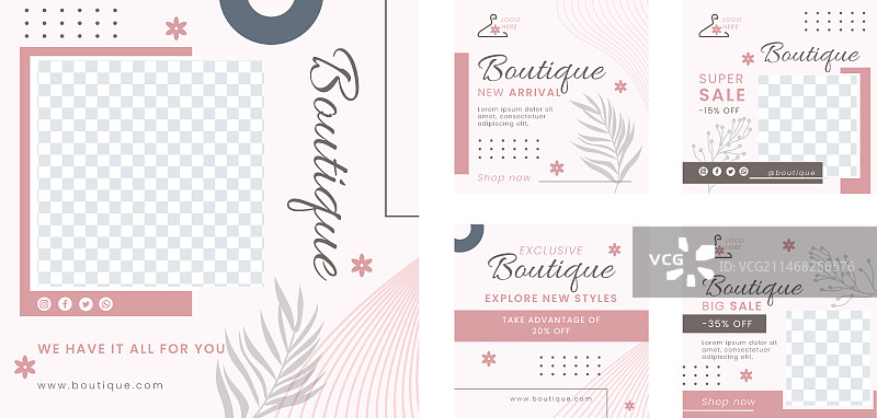 扁平风格简约精品店模板设计图片素材