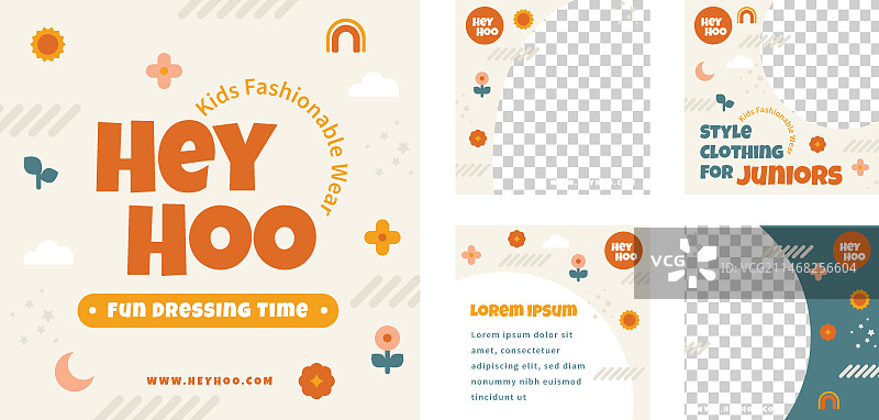 扁平风格简约精品店模板设计图片素材