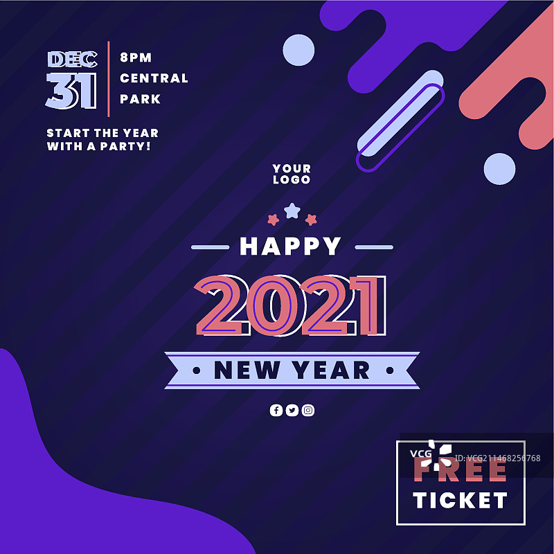 2021新年宣传单模板图片素材