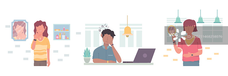 低自尊插画图片素材