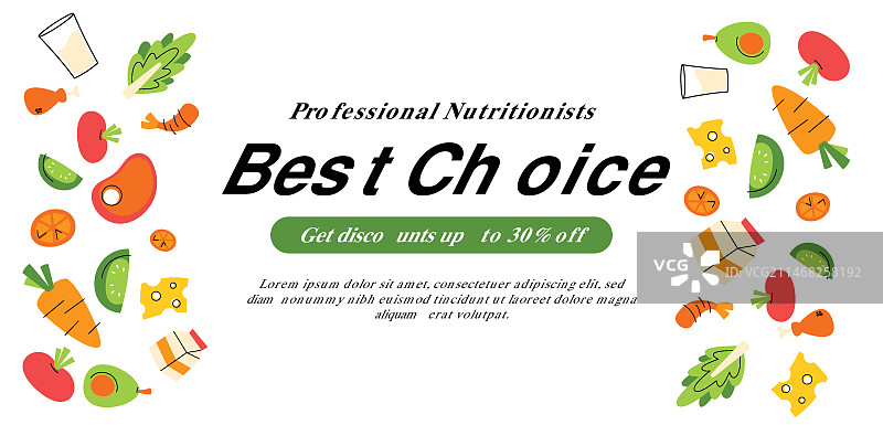 手绘营养师建议促销banner模板图片素材