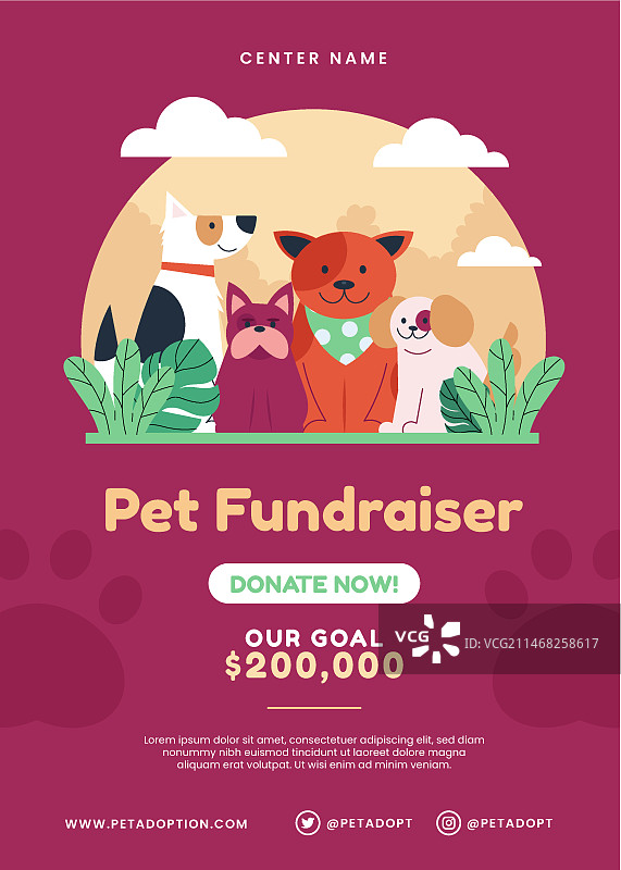 手绘扁平化设计募捐宣传单图片素材