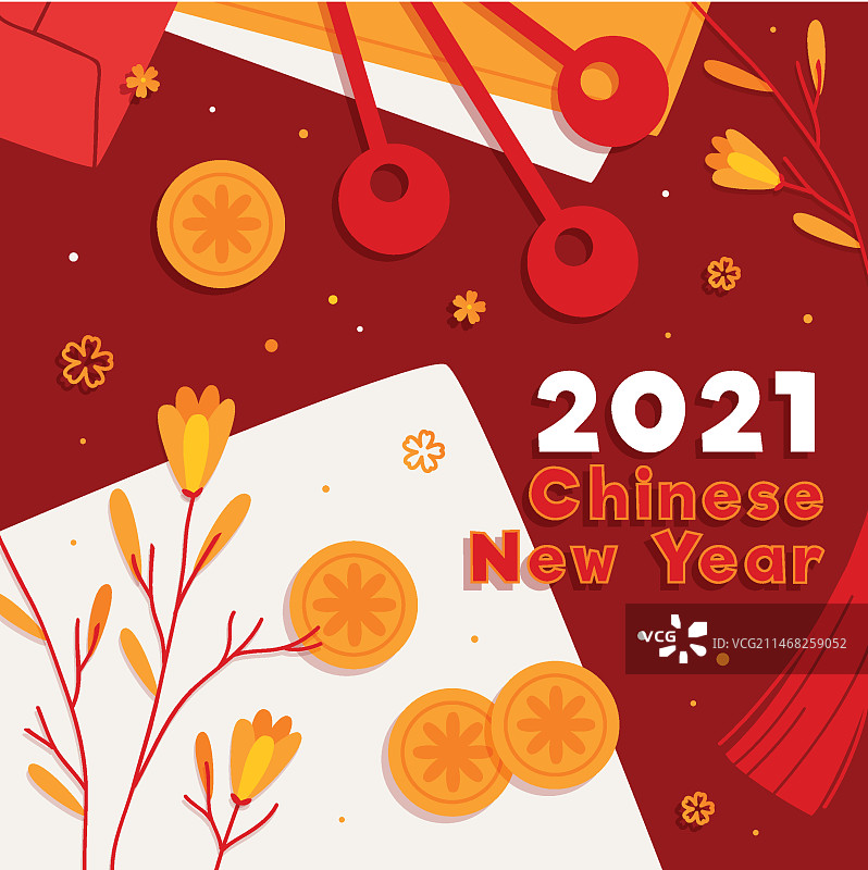 金色2021中国新年图片素材