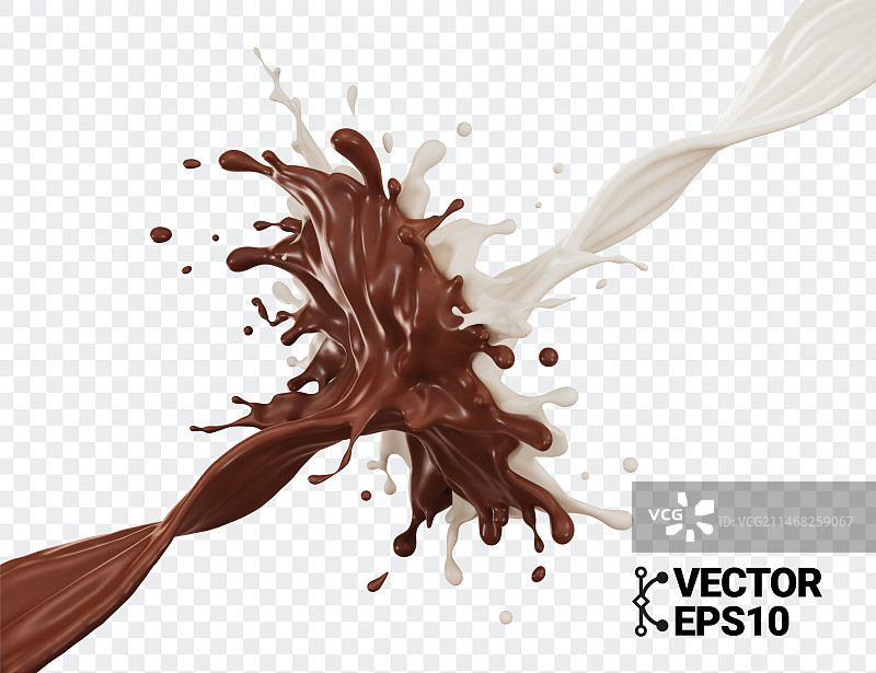 3D牛奶巧克力飞溅图片素材