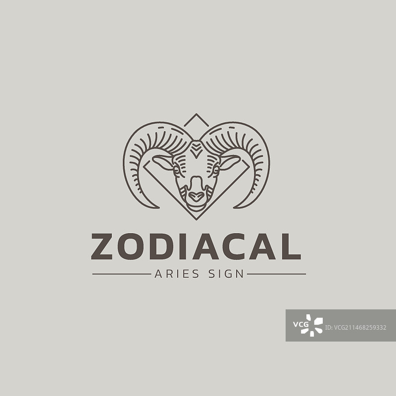 手绘白羊座标志模板图片素材