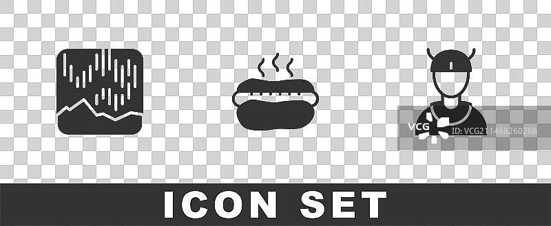 北极光热狗三明治和维京人图片素材