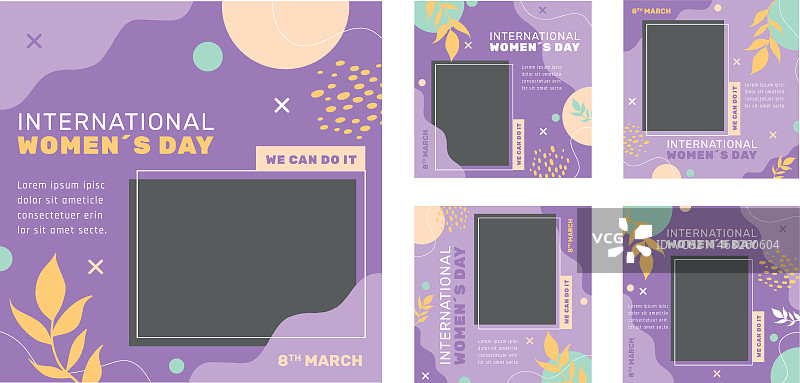 妇女节庆祝Instagram帖子合集图片素材