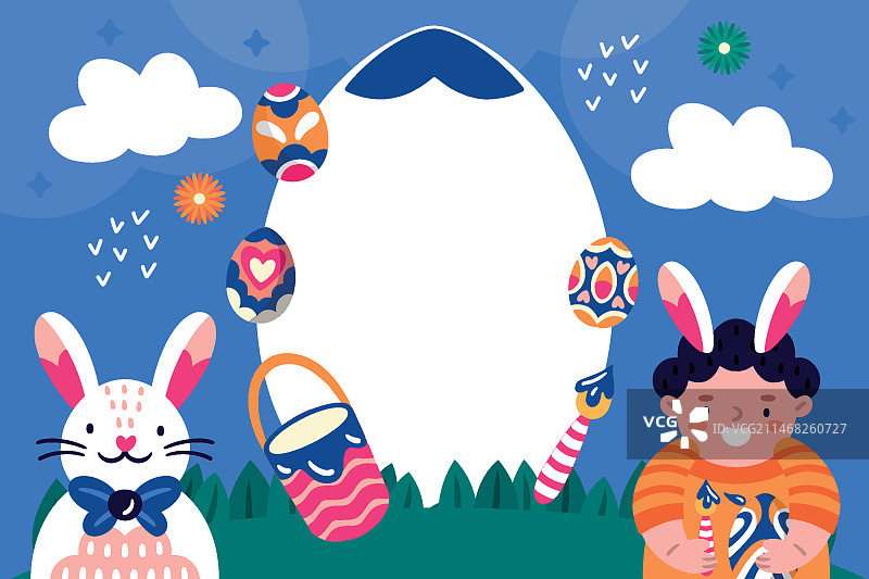 扁平风复活节背景图片素材
