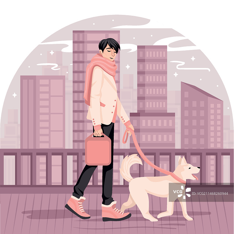 扁平风格都市生活插画图片素材