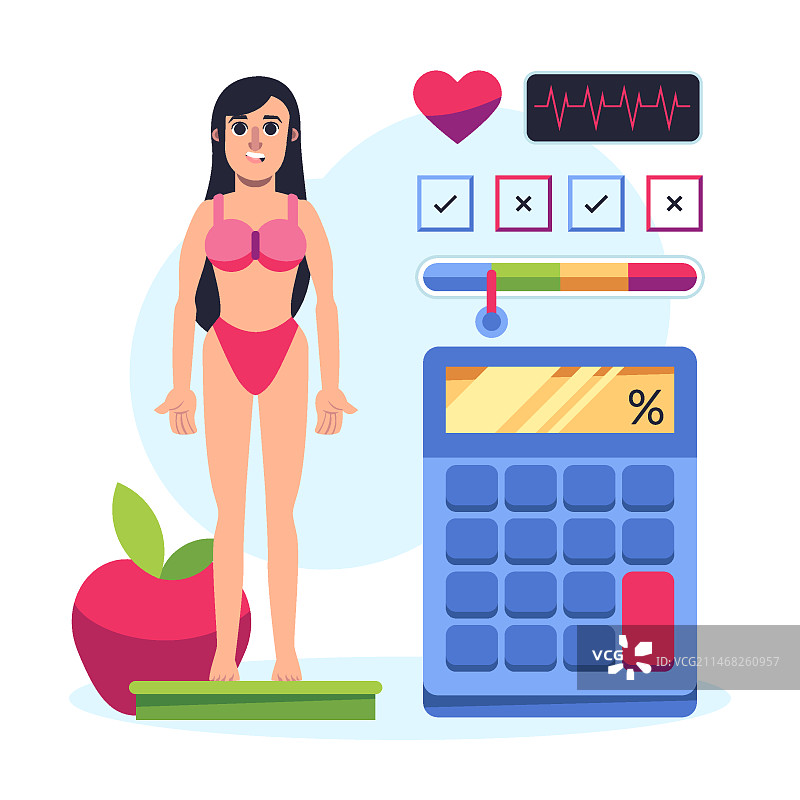扁平风格BMI插画图片素材
