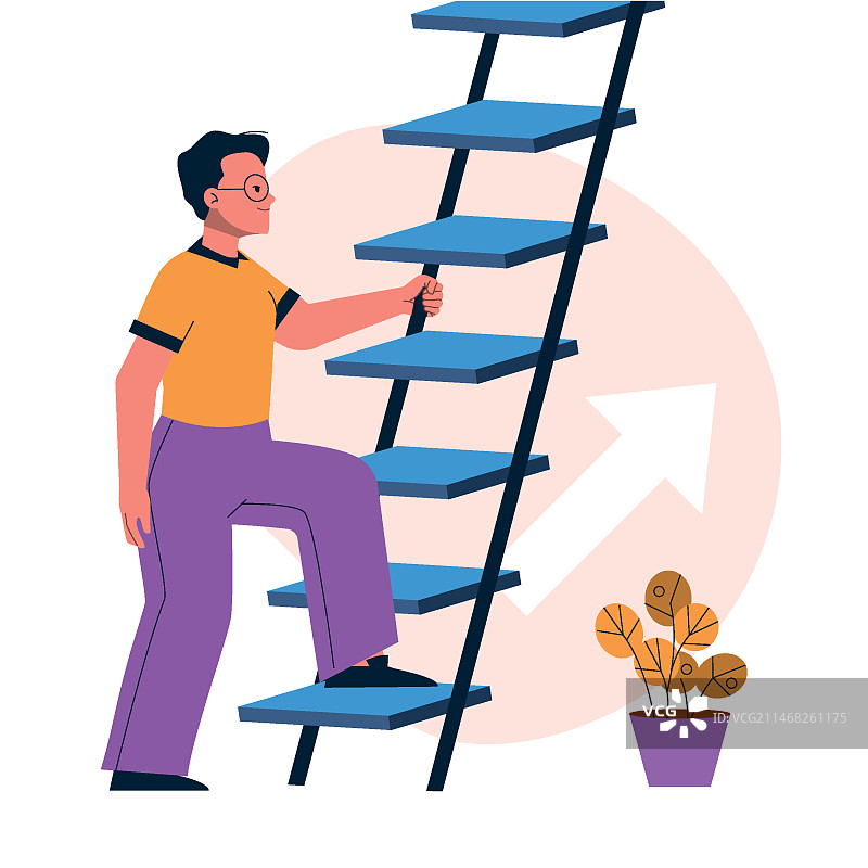 扁平风格第一步插画图片素材