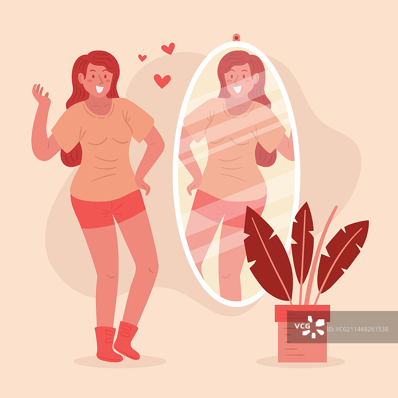 高度自尊插图图片素材