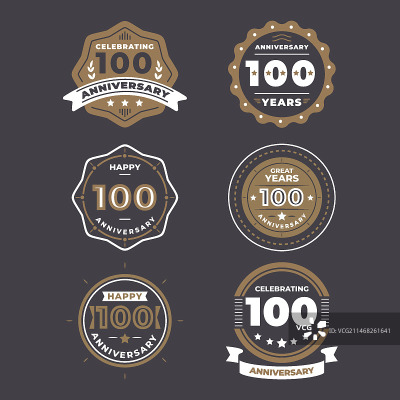 100周年纪念标签合集图片素材