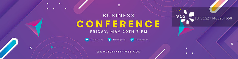 渐变商务LinkedIn banner图片素材