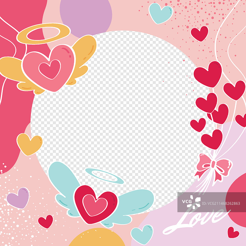 手绘爱心相框图片素材