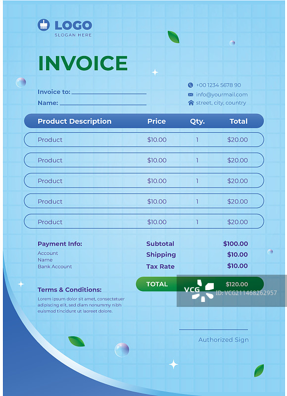 渐变色清洁服务发票图片素材