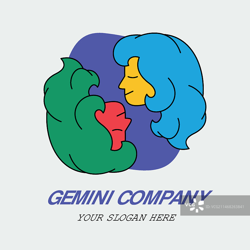 双子座logo模板图片素材
