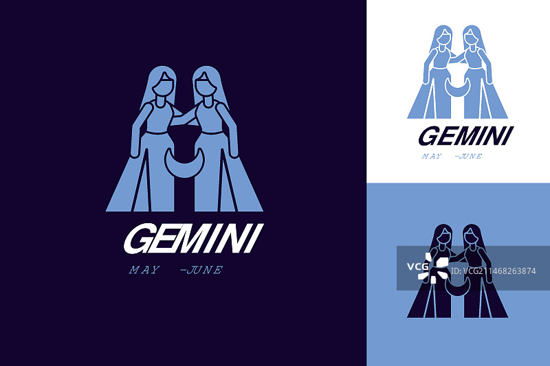 双子座logo模板图片素材