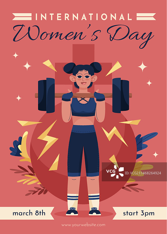 扁平风格竖版妇女节海报模板图片素材