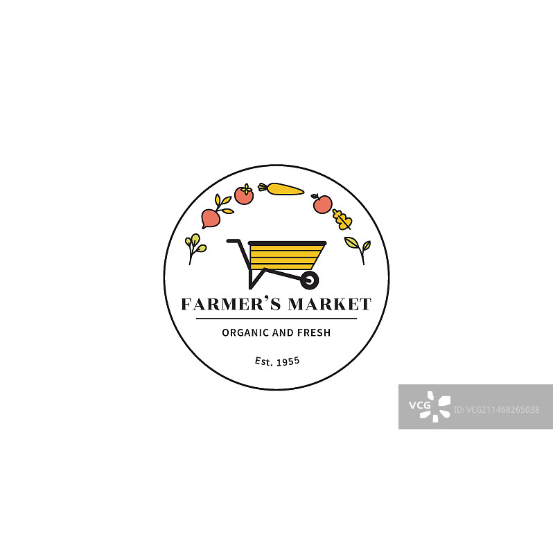 扁平风格农贸市场标志图片素材