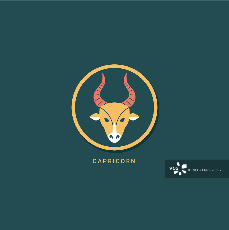 扁平风格摩羯座logo图片素材