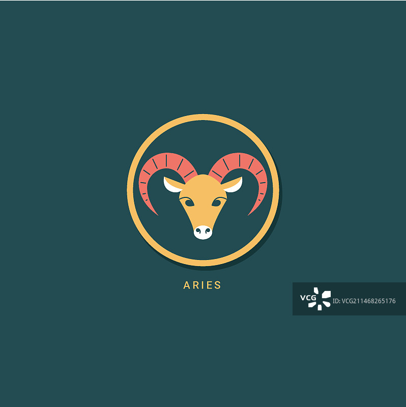 扁平设计白羊座标志图片素材
