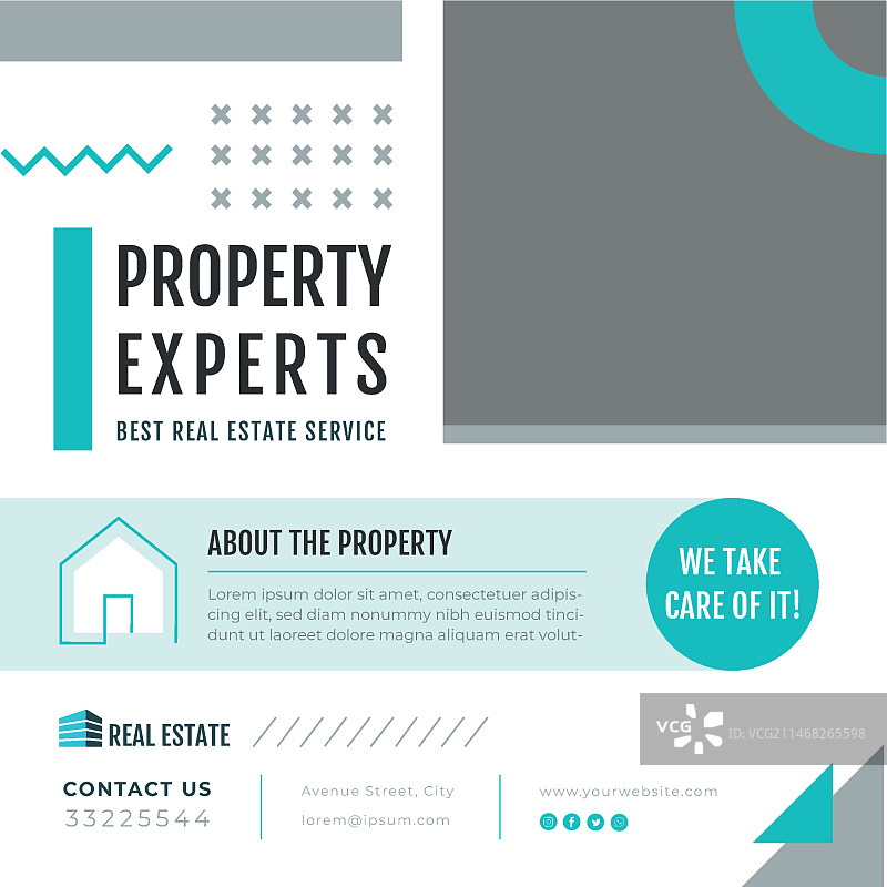 房地产方形宣传单模板图片素材