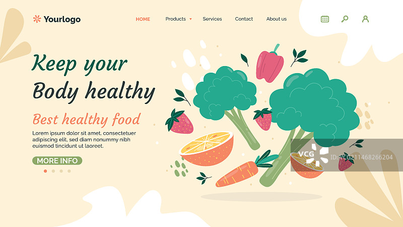 手绘营养师建议页面图片素材