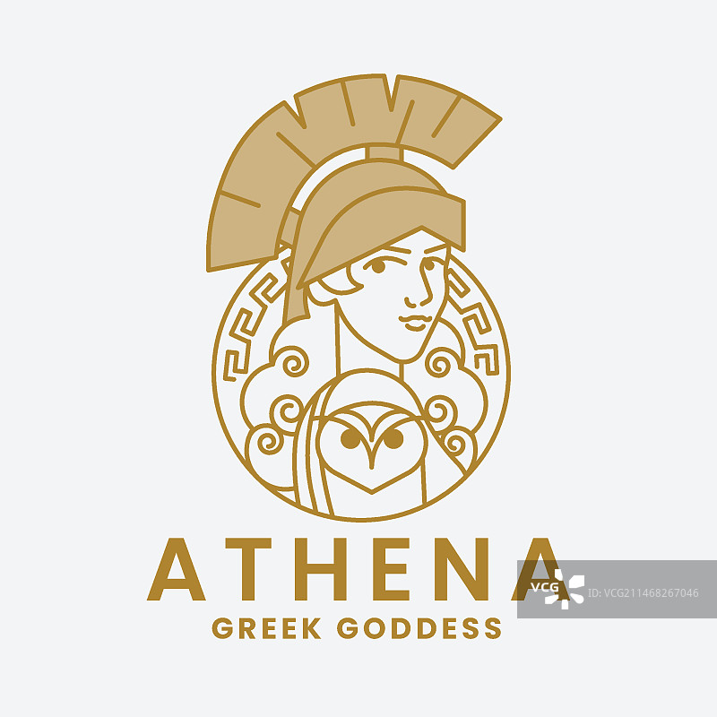 扁平风格雅典娜Logo模板图片素材