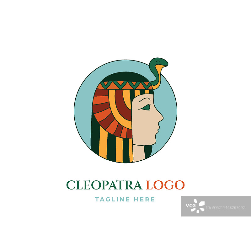 扁平风格克娄巴特拉logo模板图片素材