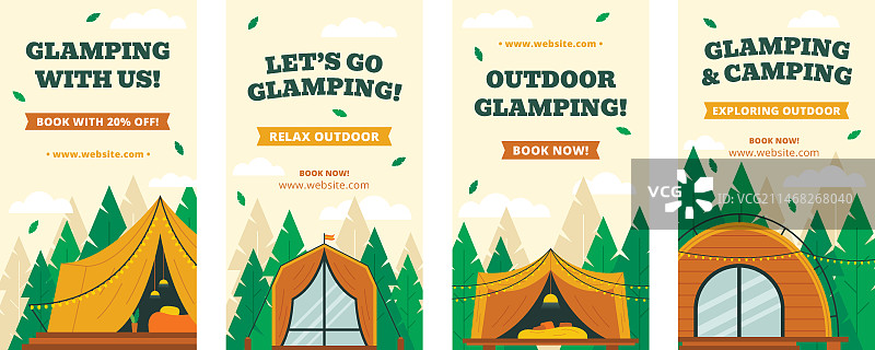 手绘野营Instagram快拍图片素材