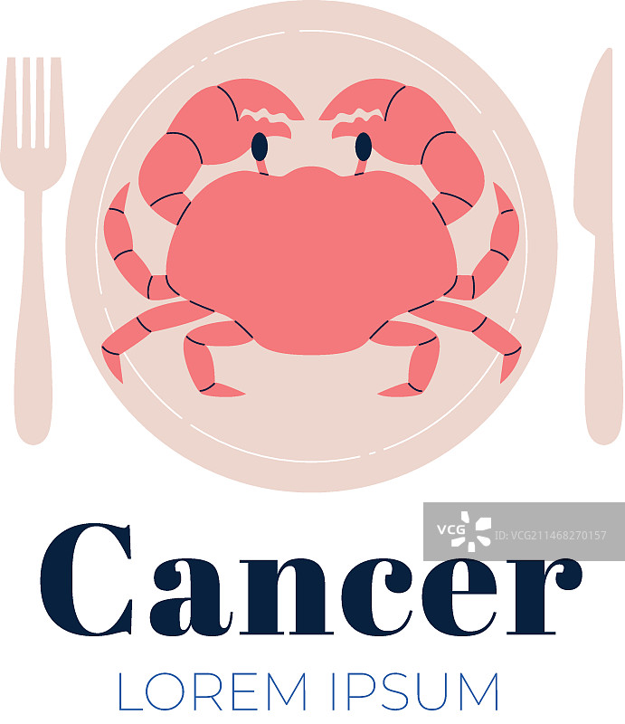 手绘扁平风癌症标志图片素材